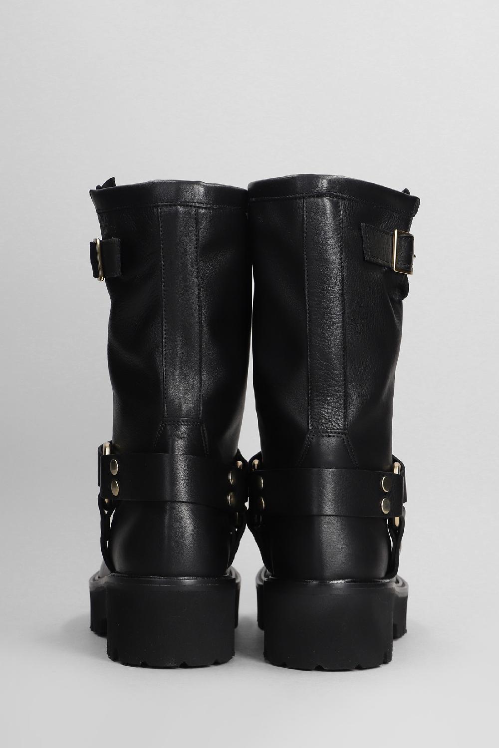 Deliberti Gisel Moire Tronchetti Tacco Basso Liam In Pelle Nera Cod. 405462 - Deliberti The Luxury Shopping