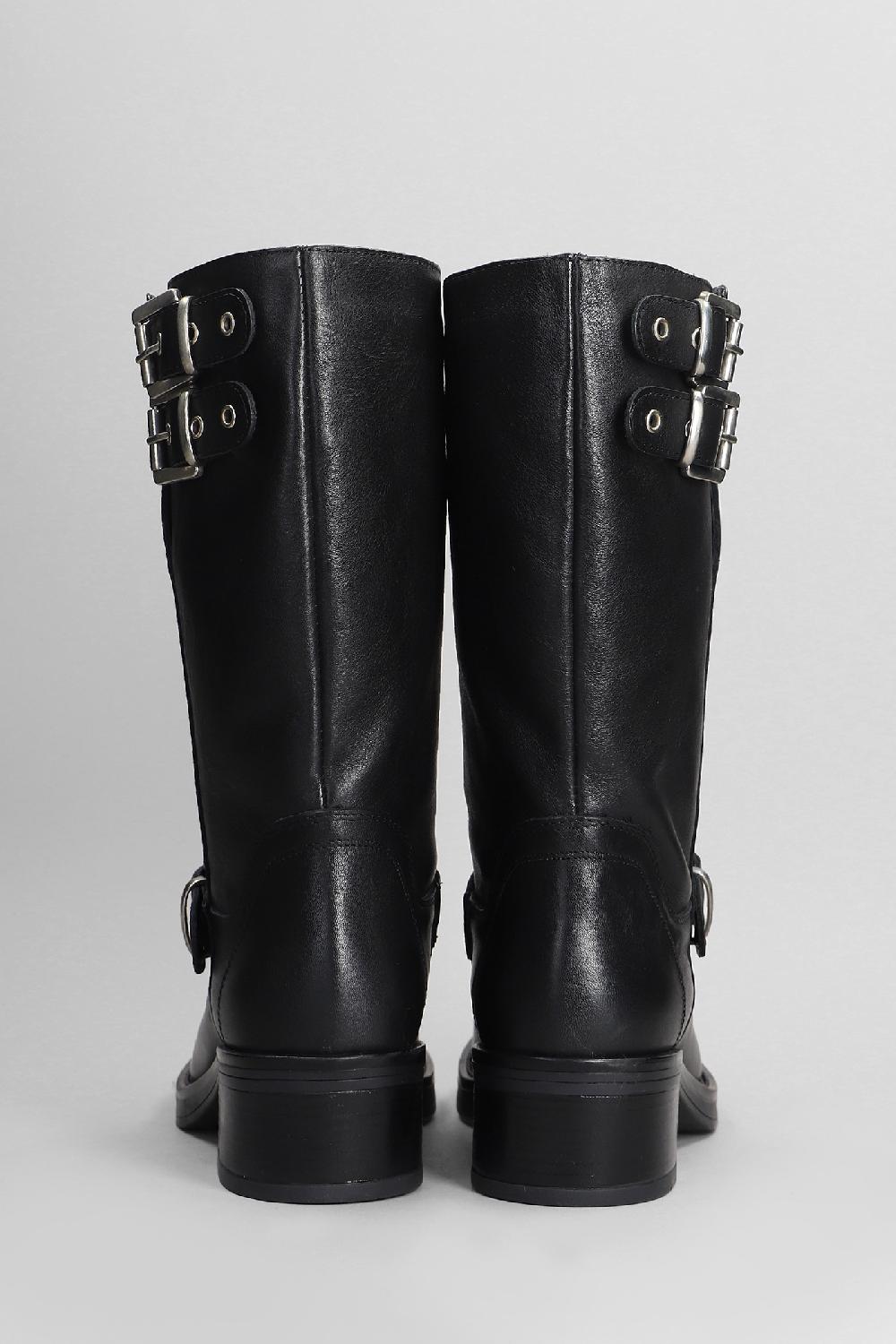 Deliberti Gisel Moire Tronchetti Tacco Basso York In Pelle Nera Cod. 404221 - Deliberti The Luxury Shopping