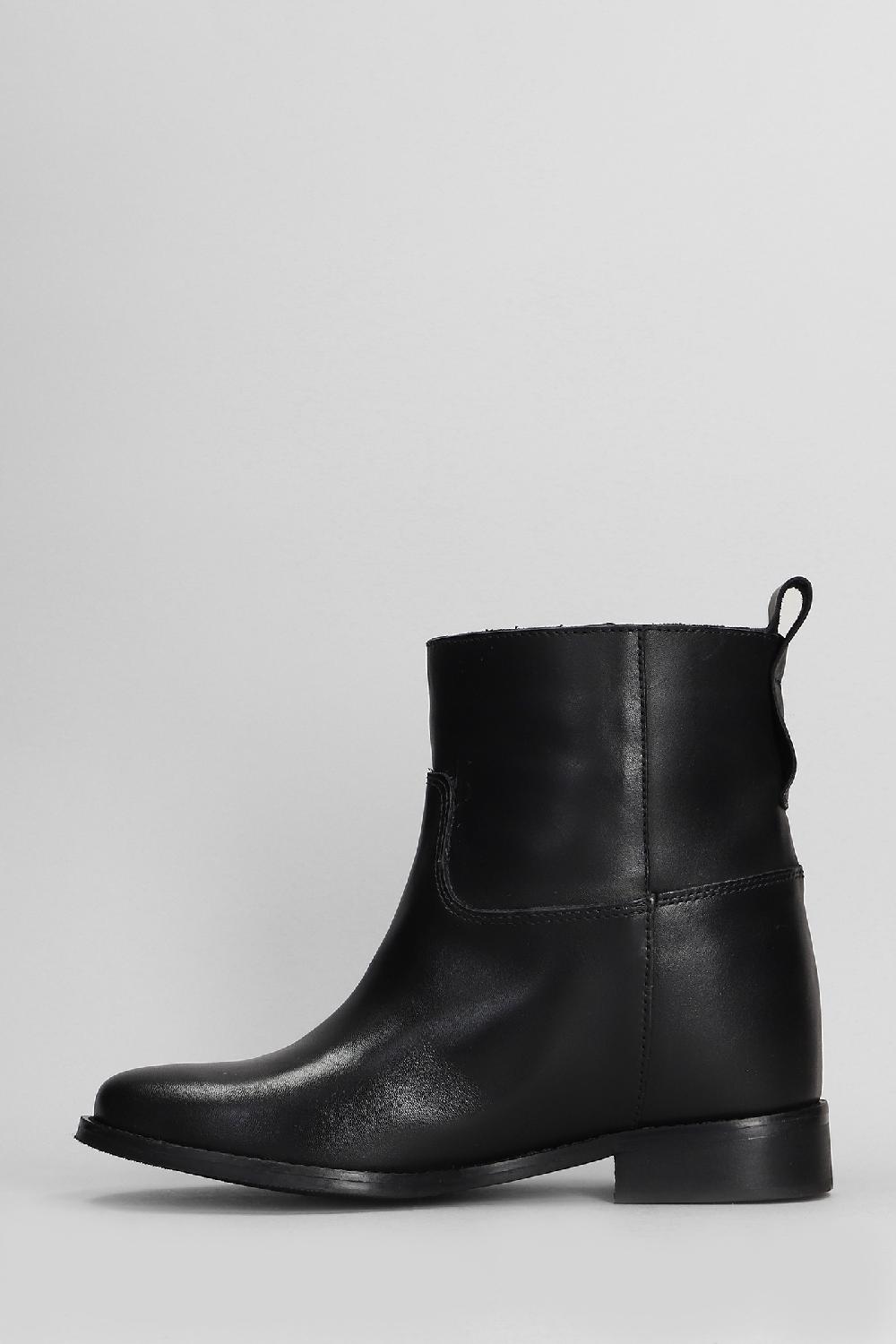 Deliberti Gisel Moire Tronchetto Zeppa Interna Agadir In Pelle Nera Cod. 409178 - Deliberti The Luxury Shopping