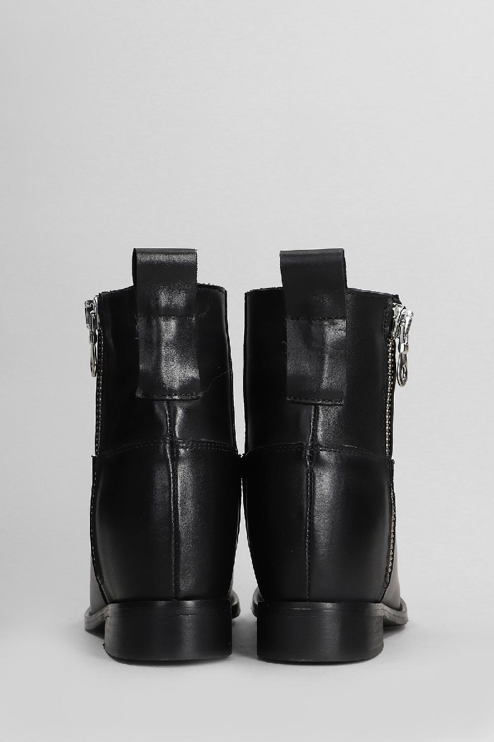 Deliberti Gisel Moire Tronchetto Zeppa Interna Agadir In Pelle Nera Cod. 409178 - Deliberti The Luxury Shopping