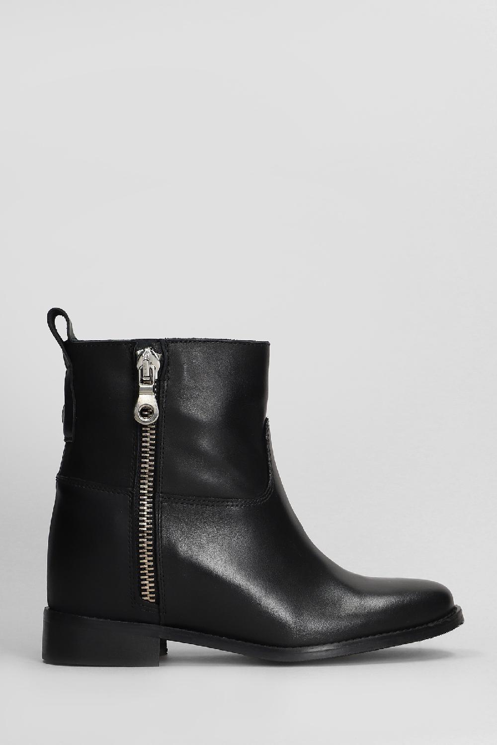 Deliberti Gisel Moire Tronchetto zeppa interna agadir in pelle nera cod. 409178 - Deliberti The Luxury Shopping