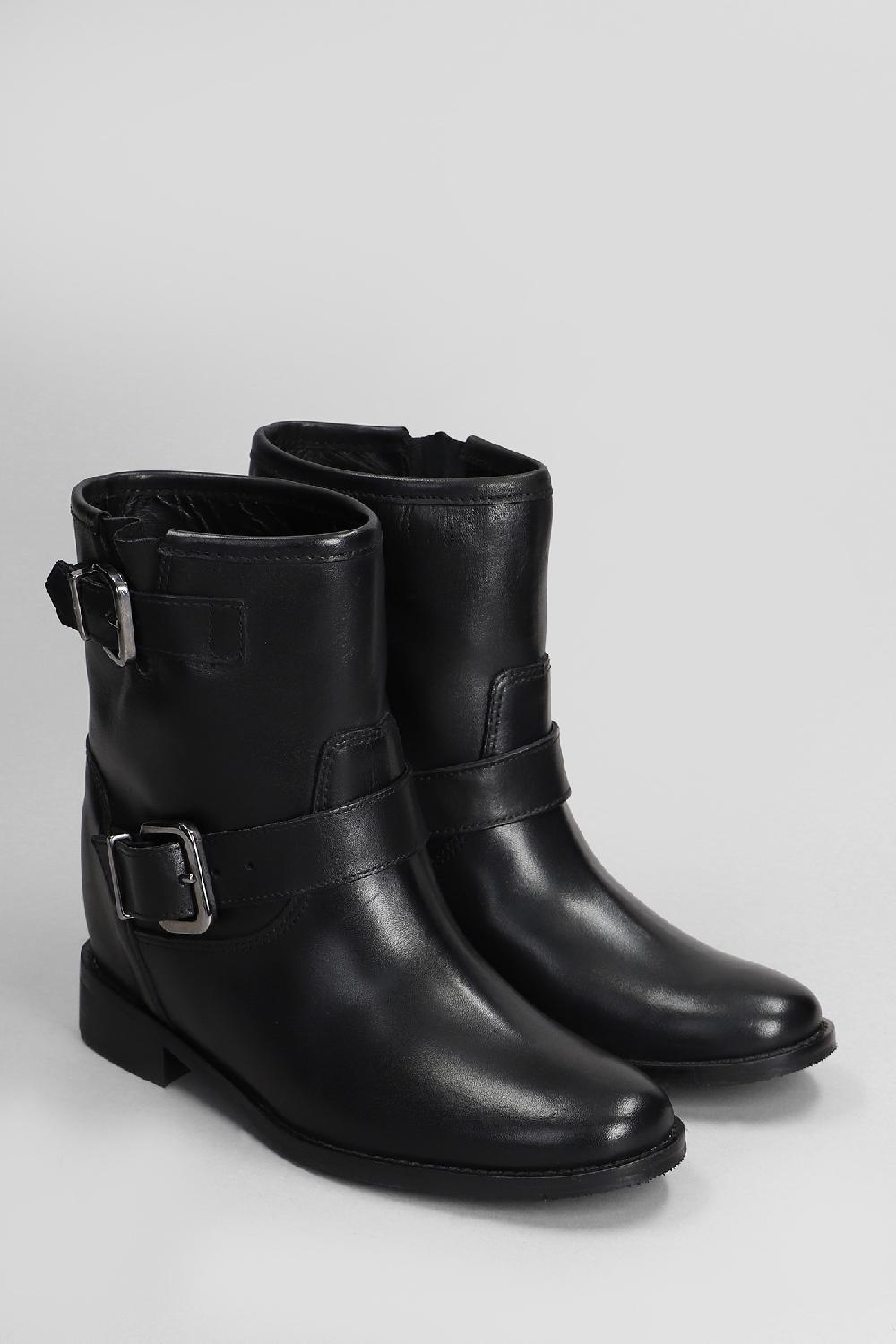 Deliberti Gisel Moire Tronchetto Zeppa Interna Diletta In Pelle Nera Cod. 409180 - Deliberti The Luxury Shopping