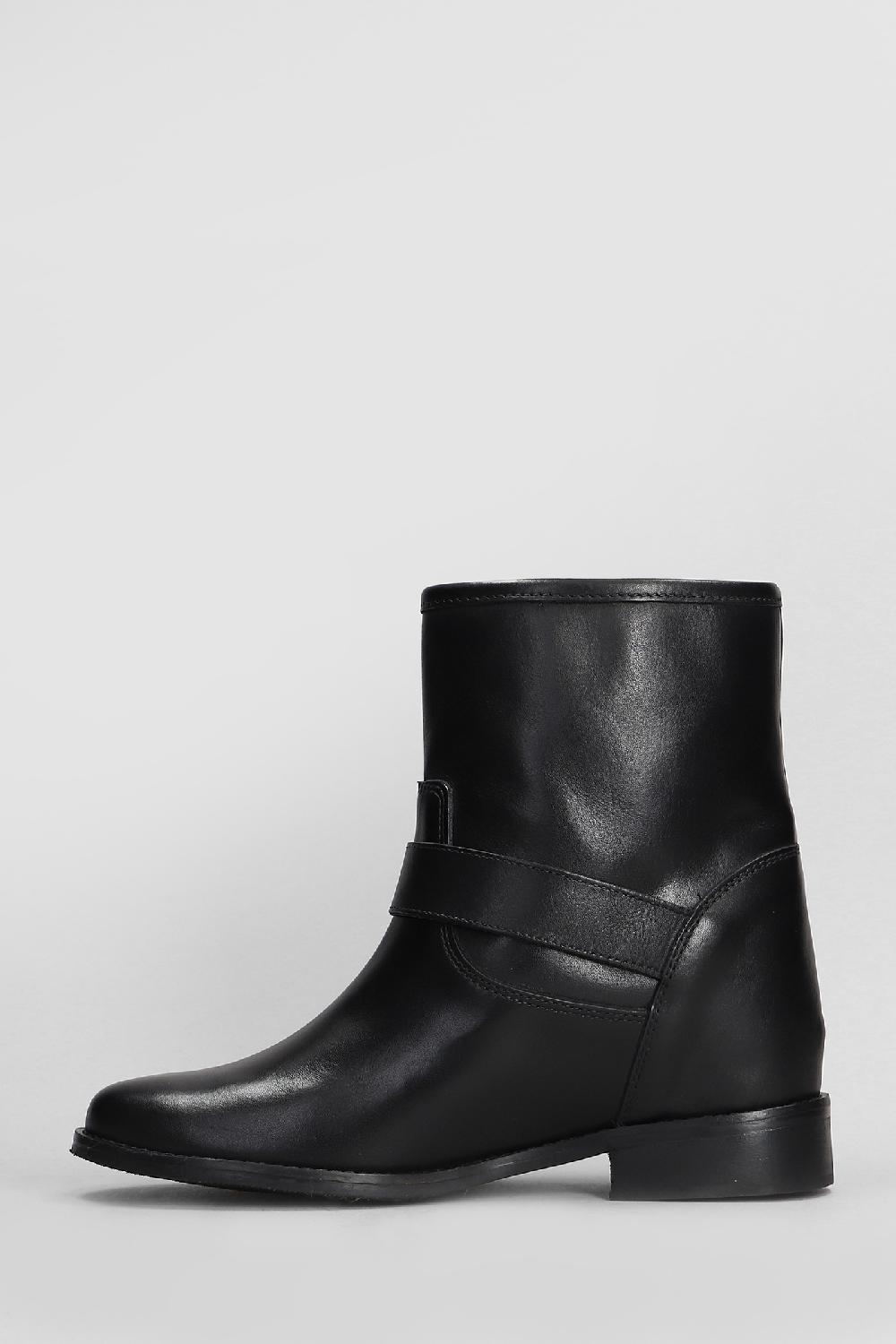 Deliberti Gisel Moire Tronchetto Zeppa Interna Diletta In Pelle Nera Cod. 409180 - Deliberti The Luxury Shopping