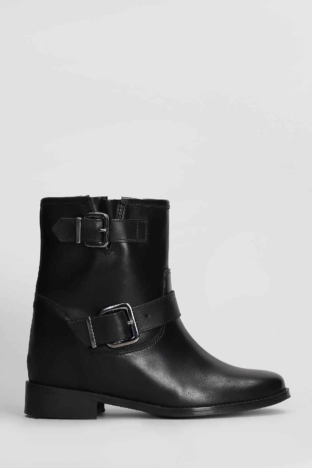 Deliberti Gisel Moire Tronchetto zeppa interna diletta in pelle nera cod. 409180 - Deliberti The Luxury Shopping