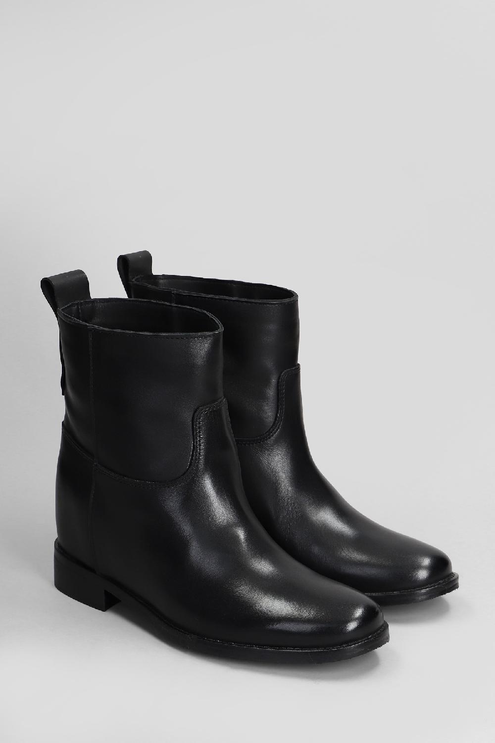 Deliberti Gisel Moire Tronchetto Zeppa Interna Grace In Pelle Nera Cod. 409181 - Deliberti The Luxury Shopping