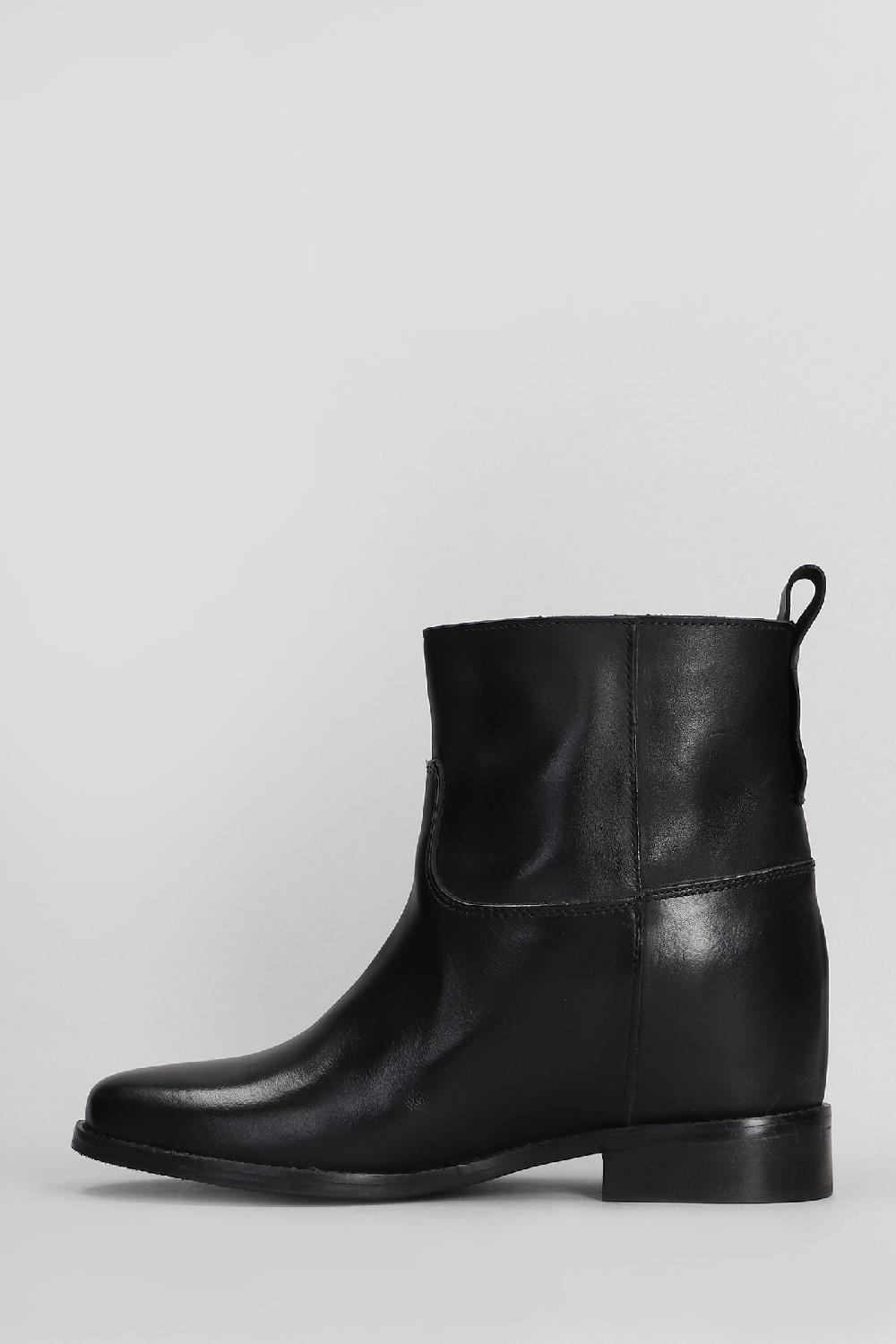 Deliberti Gisel Moire Tronchetto Zeppa Interna Grace In Pelle Nera Cod. 409181 - Deliberti The Luxury Shopping