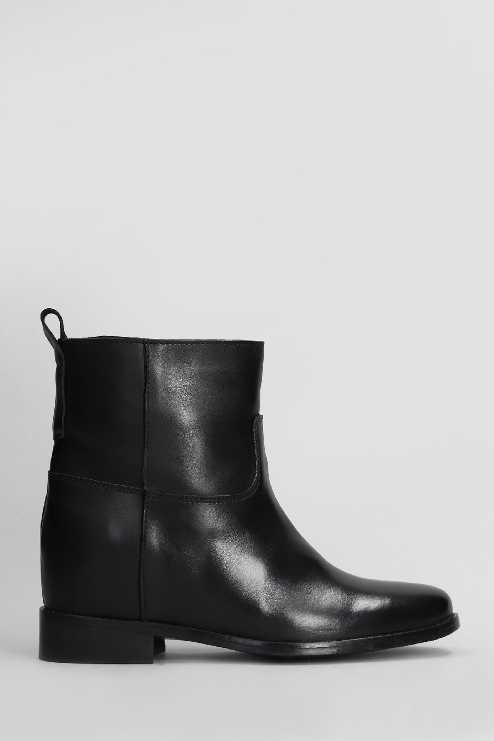 Deliberti Gisel Moire Tronchetto zeppa interna grace in pelle nera cod. 409181 - Deliberti The Luxury Shopping
