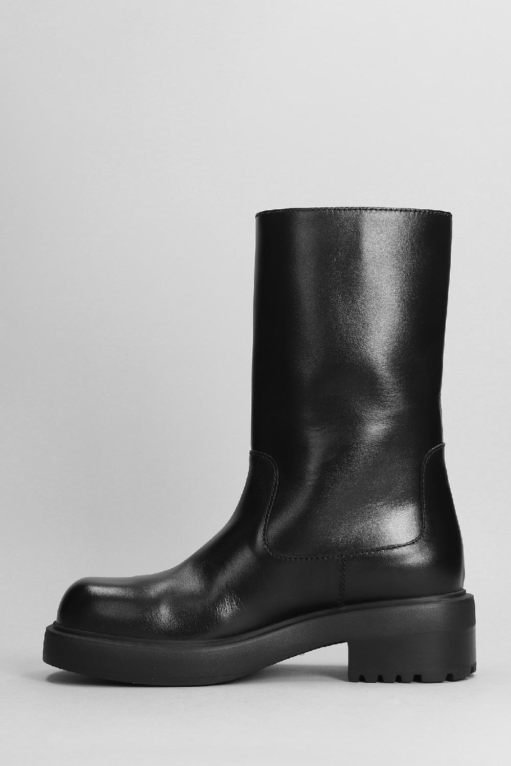 Deliberti Giuseppe Zanotti Anfibi Foustine In Pelle Nera Cod. 403355 - Deliberti The Luxury Shopping
