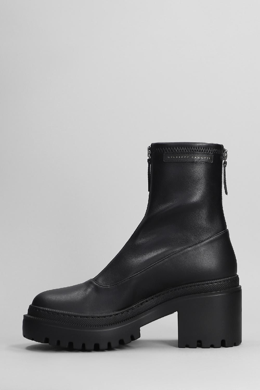Deliberti Giuseppe Zanotti Anfibi Martini In Pelle Nera Cod. 402241 - Deliberti The Luxury Shopping