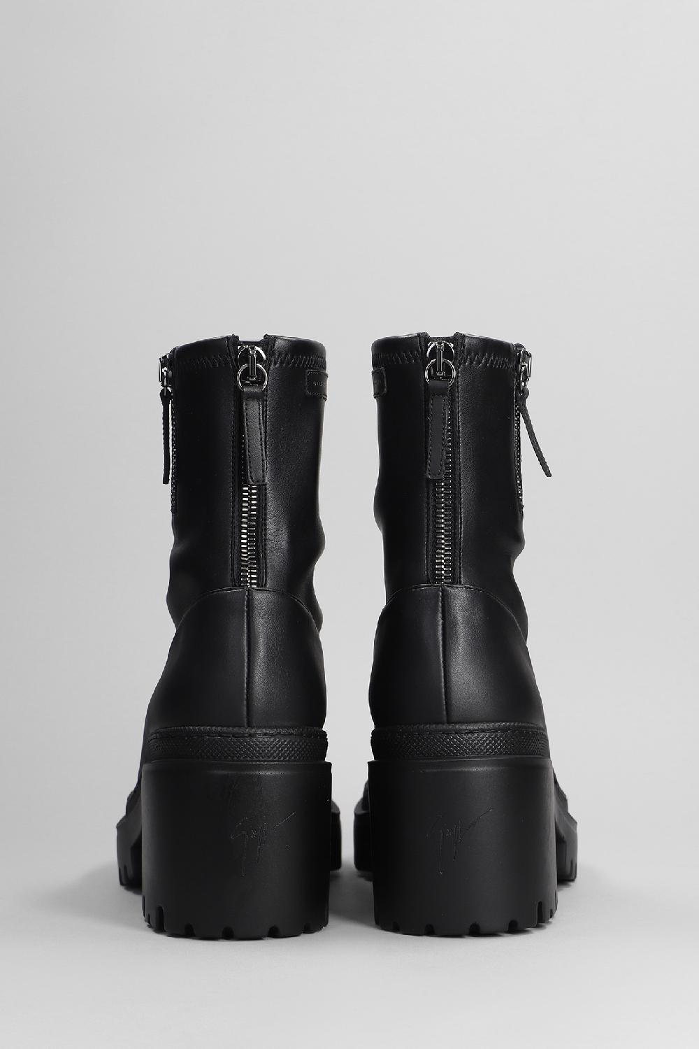 Deliberti Giuseppe Zanotti Anfibi Martini In Pelle Nera Cod. 402241 - Deliberti The Luxury Shopping