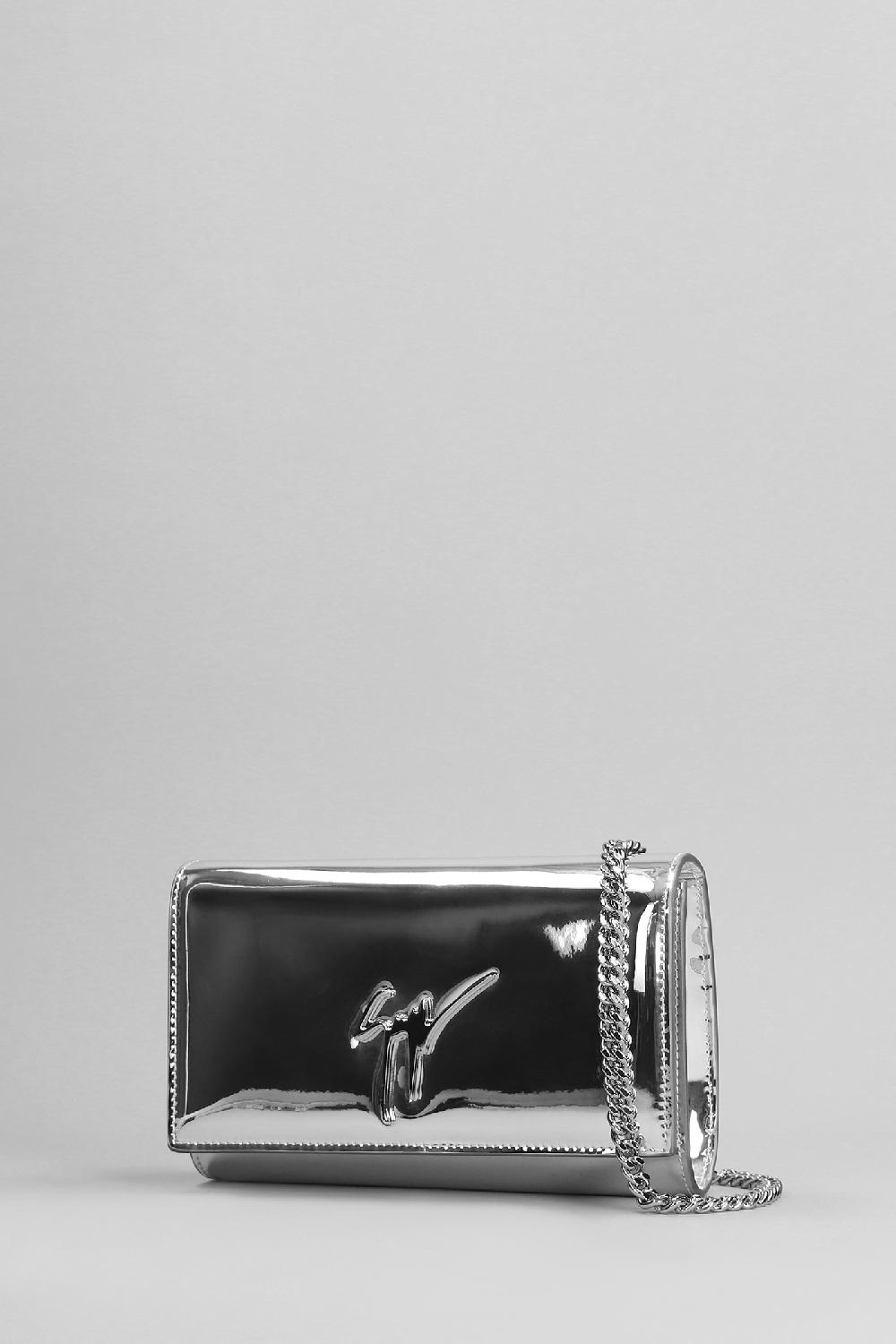Deliberti Giuseppe Zanotti Pochette Cleopatra In Pelle Argento Cod. 401779 - Deliberti The Luxury Shopping