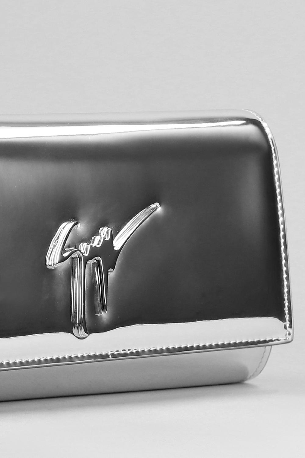 Deliberti Giuseppe Zanotti Pochette Cleopatra In Pelle Argento Cod. 401779 - Deliberti The Luxury Shopping