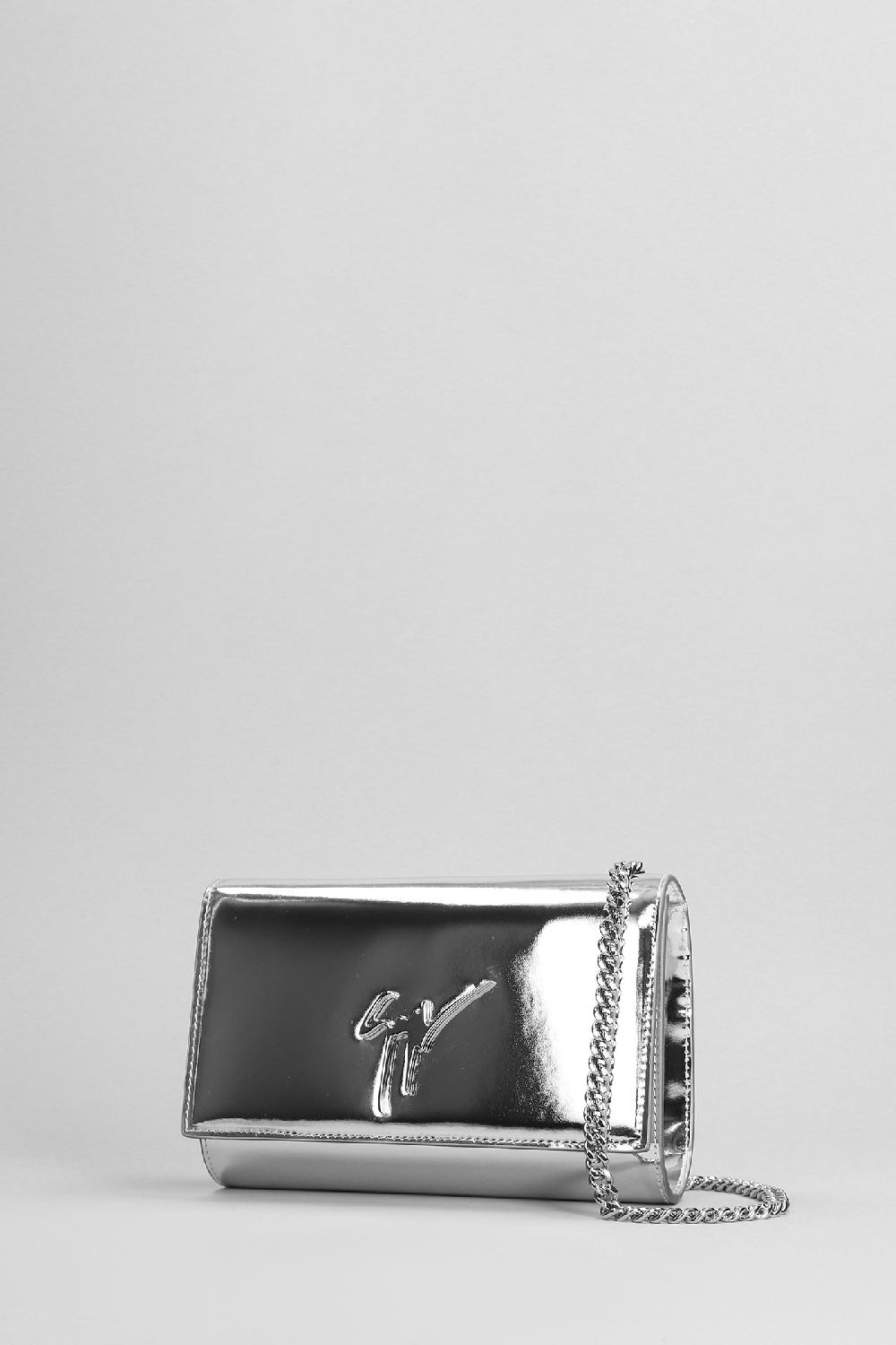 Deliberti Giuseppe Zanotti Pochette Cleopatra In Pelle Argento Cod. 402240 - Deliberti The Luxury Shopping