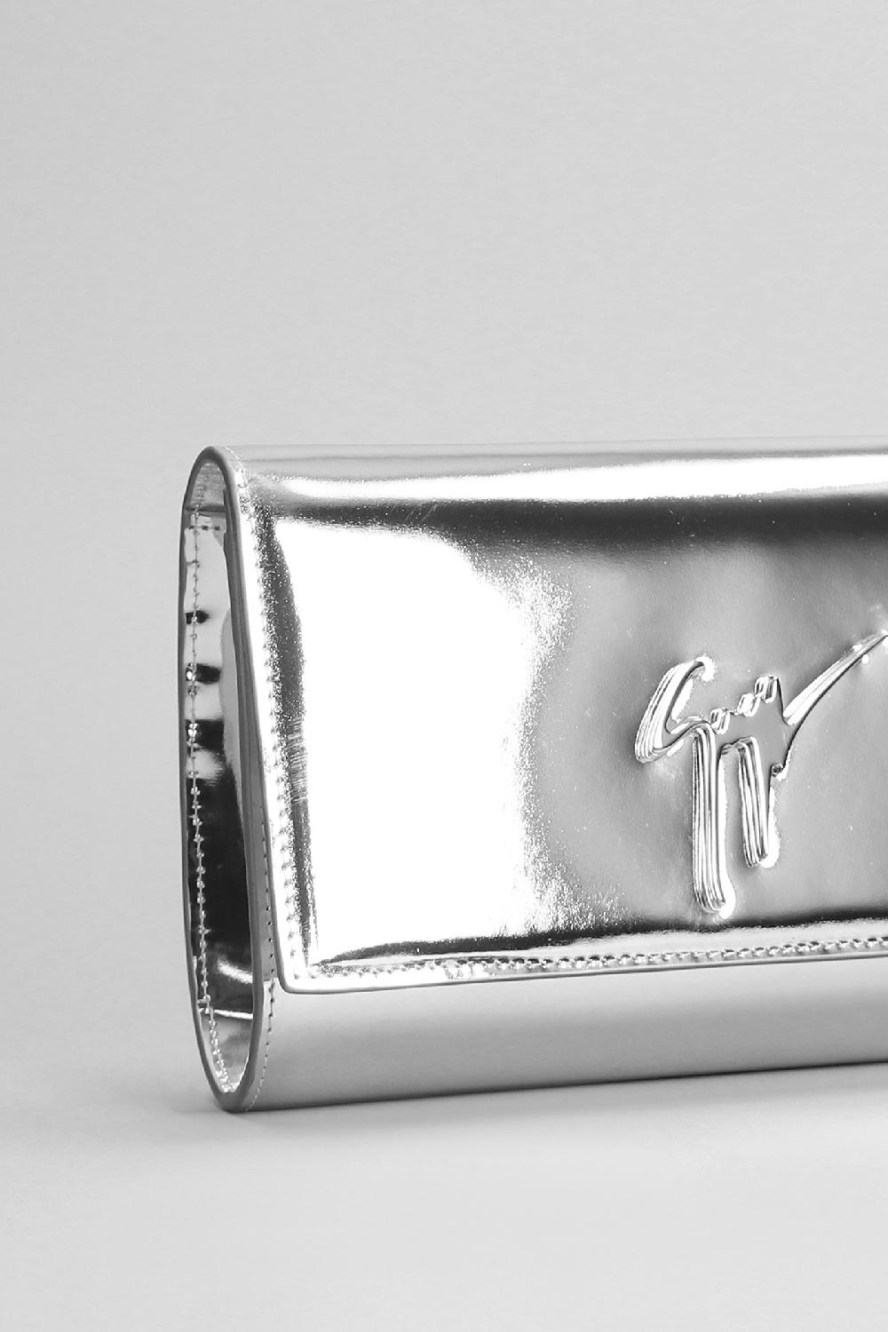 Deliberti Giuseppe Zanotti Pochette Cleopatra In Pelle Argento Cod. 402240 - Deliberti The Luxury Shopping