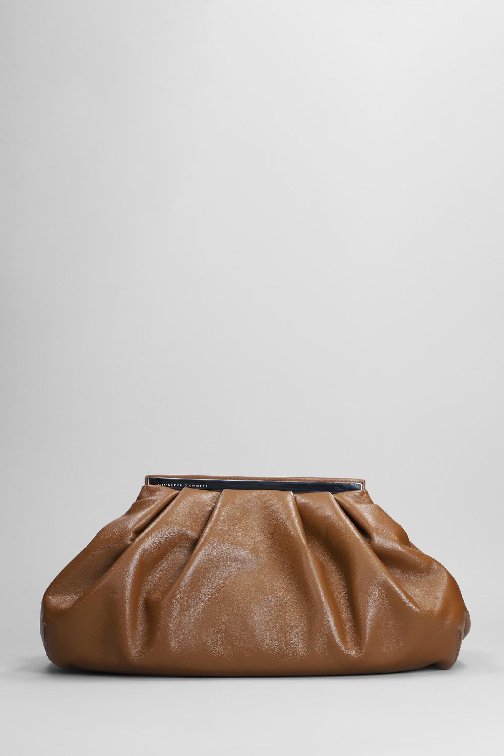 Deliberti Giuseppe Zanotti Pochette in pelle cuoio naturale cod. 402237 - Deliberti The Luxury Shopping