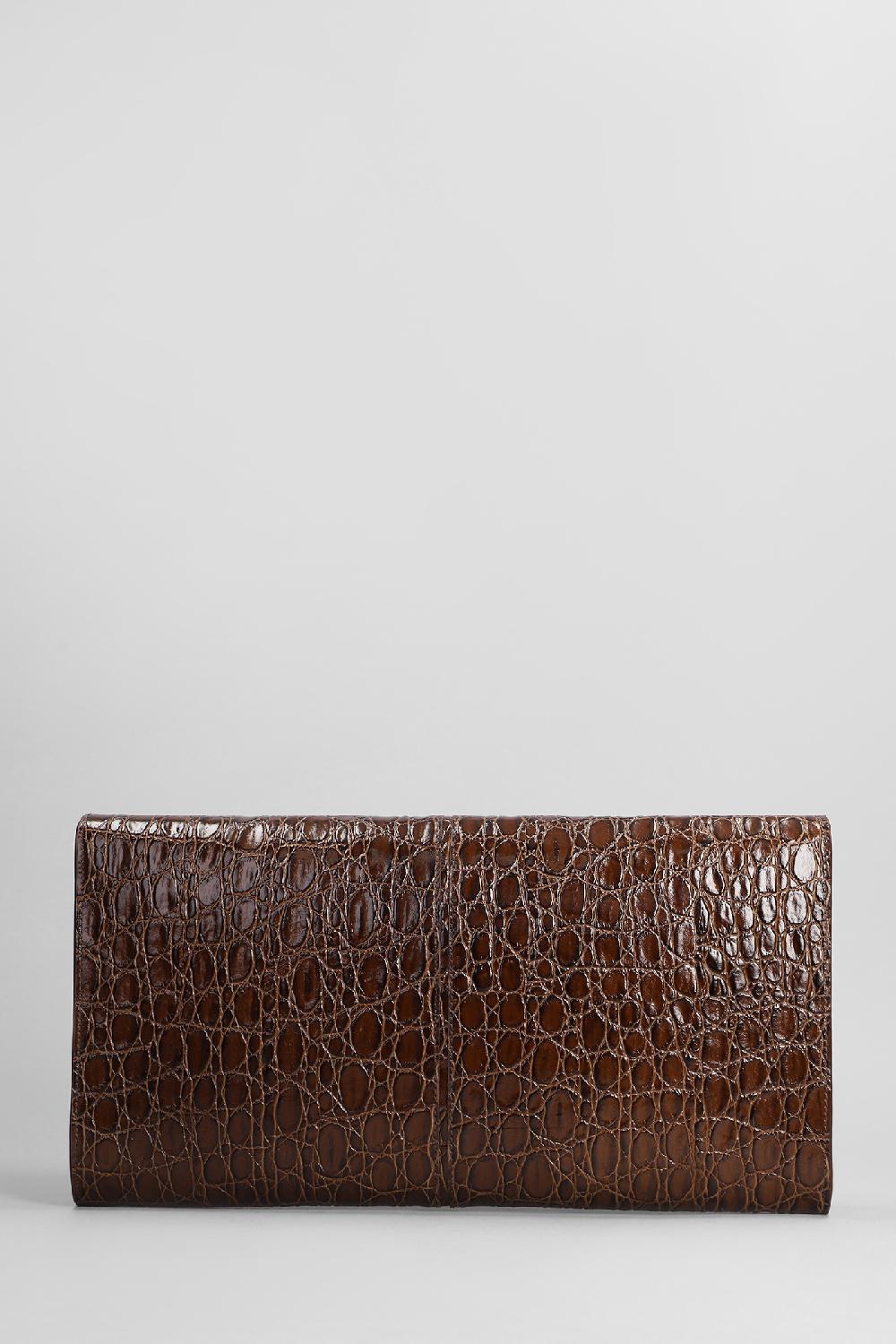 Deliberti Giuseppe Zanotti Pochette Montserrat Crocco In Pelle Marrone Cod. 402235 - Deliberti The Luxury Shopping