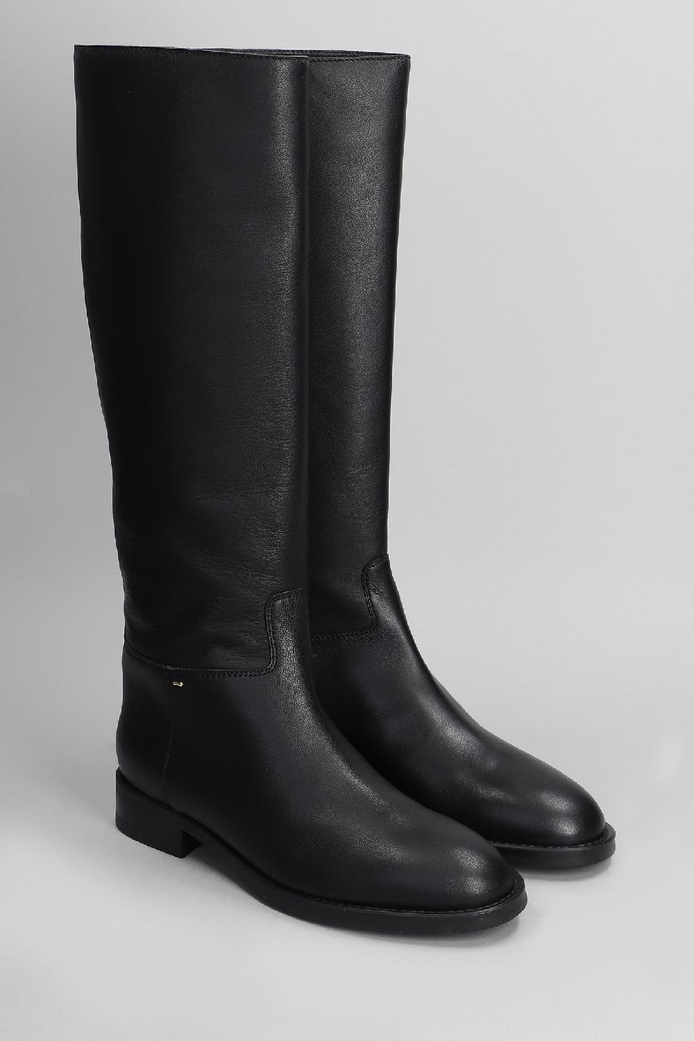 Deliberti Giuseppe Zanotti Stivali Tacco Basso Nourine In Pelle Nera Cod. 403801 - Deliberti The Luxury Shopping