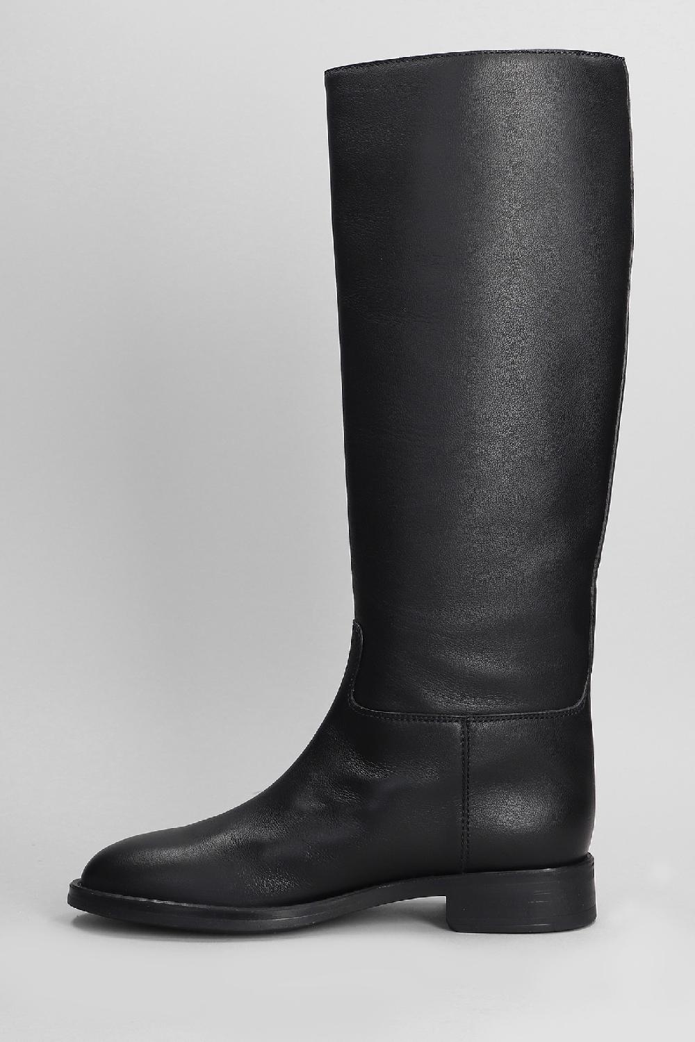 Deliberti Giuseppe Zanotti Stivali Tacco Basso Nourine In Pelle Nera Cod. 403801 - Deliberti The Luxury Shopping