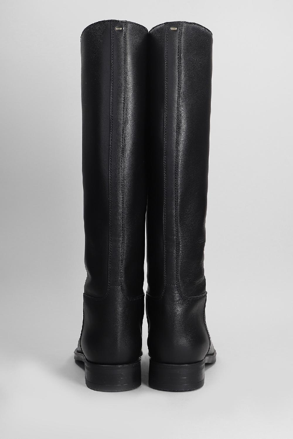 Deliberti Giuseppe Zanotti Stivali Tacco Basso Nourine In Pelle Nera Cod. 403801 - Deliberti The Luxury Shopping