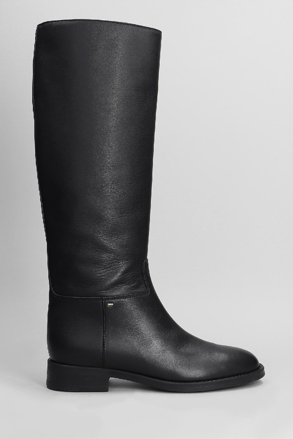 Deliberti Giuseppe Zanotti Stivali tacco basso nourine in pelle nera cod. 403801 - Deliberti The Luxury Shopping