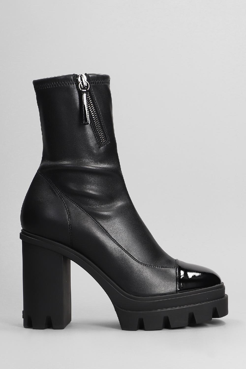 Deliberti Giuseppe Zanotti Tronchetti tacco alto kokebi in pelle nera cod. 402243 - Deliberti The Luxury Shopping