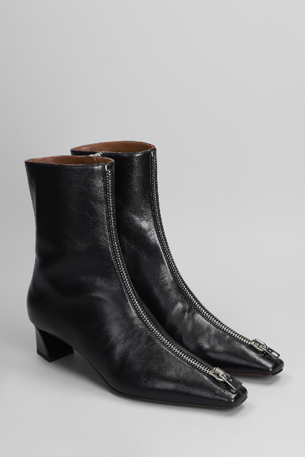 Deliberti Giuseppe Zanotti Tronchetti Tacco Basso Oranie In Pelle Nera Cod. 402230 - Deliberti The Luxury Shopping
