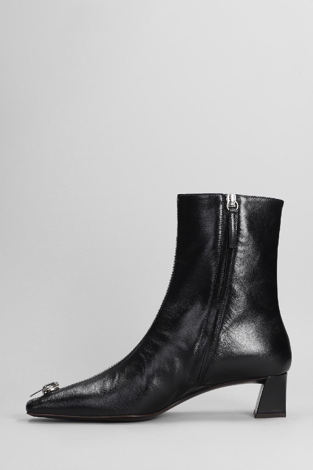 Deliberti Giuseppe Zanotti Tronchetti Tacco Basso Oranie In Pelle Nera Cod. 402230 - Deliberti The Luxury Shopping