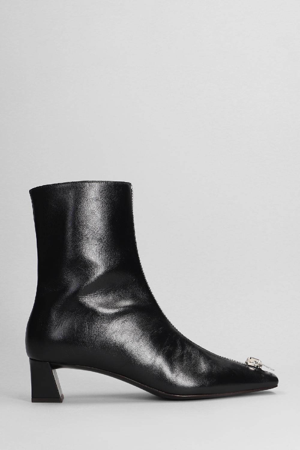 Deliberti Giuseppe Zanotti Tronchetti tacco basso oranie in pelle nera cod. 402230 - Deliberti The Luxury Shopping