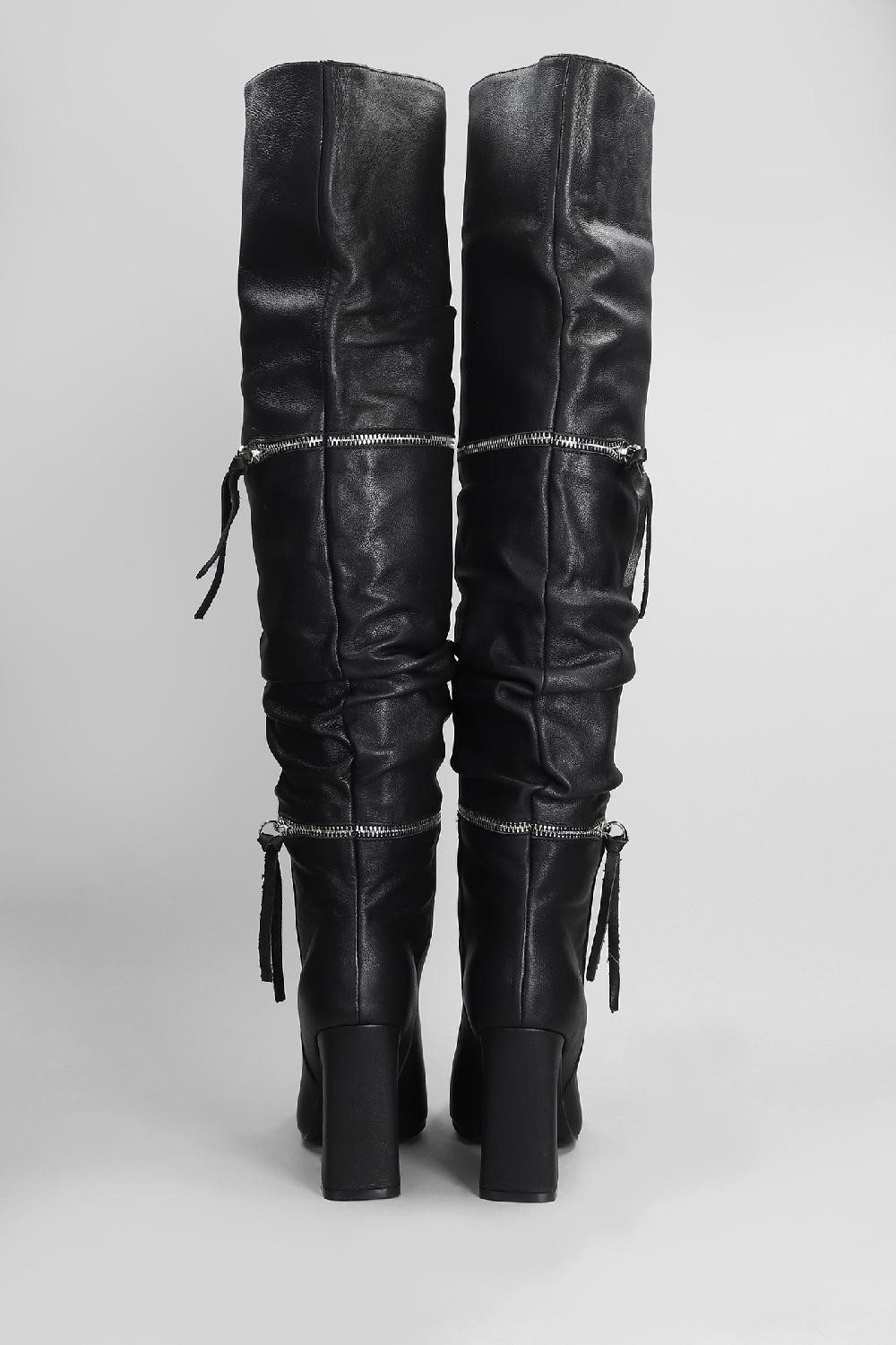 Deliberti Gold & Rouge Stivali Tacco Alto Hoki In Pelle Nera Cod. 405266 - Deliberti The Luxury Shopping