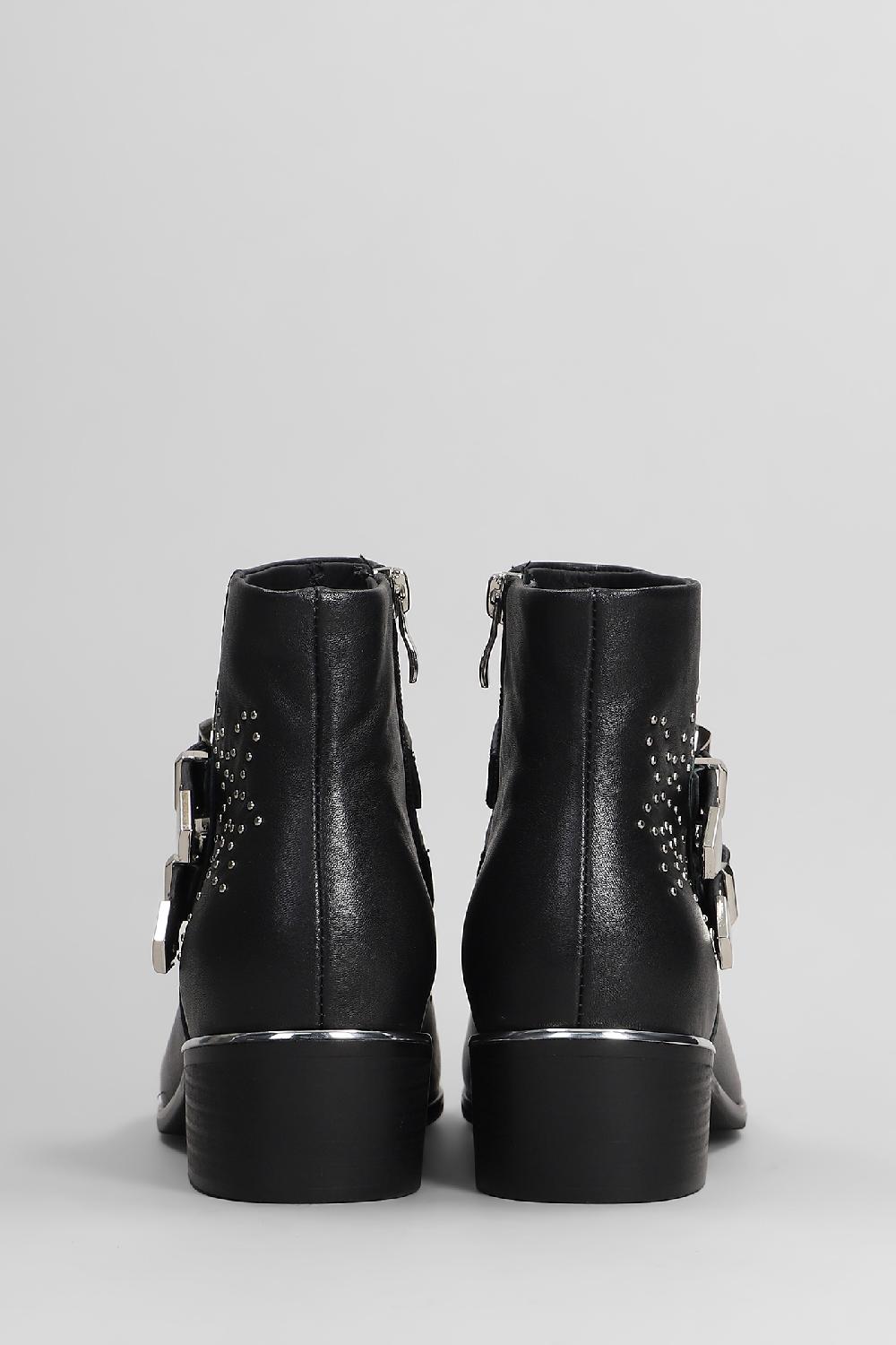 Deliberti Gold & Rouge Tronchetti Texani Studs In Pelle Nera Cod. 405262 - Deliberti The Luxury Shopping
