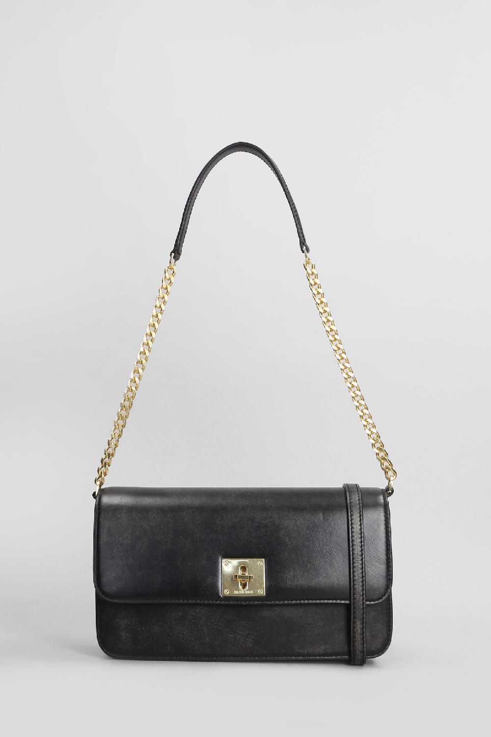 Deliberti Golden Goose Deluxe Brand Borsa a spalla gioia in pelle nera cod. 404706 - Deliberti The Luxury Shopping