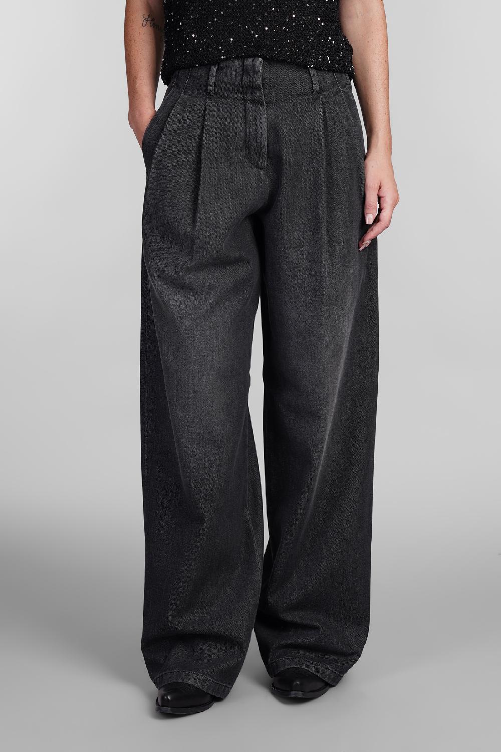 Deliberti Golden Goose Deluxe Brand Jeans in denim nero cod. 404846 - Deliberti The Luxury Shopping