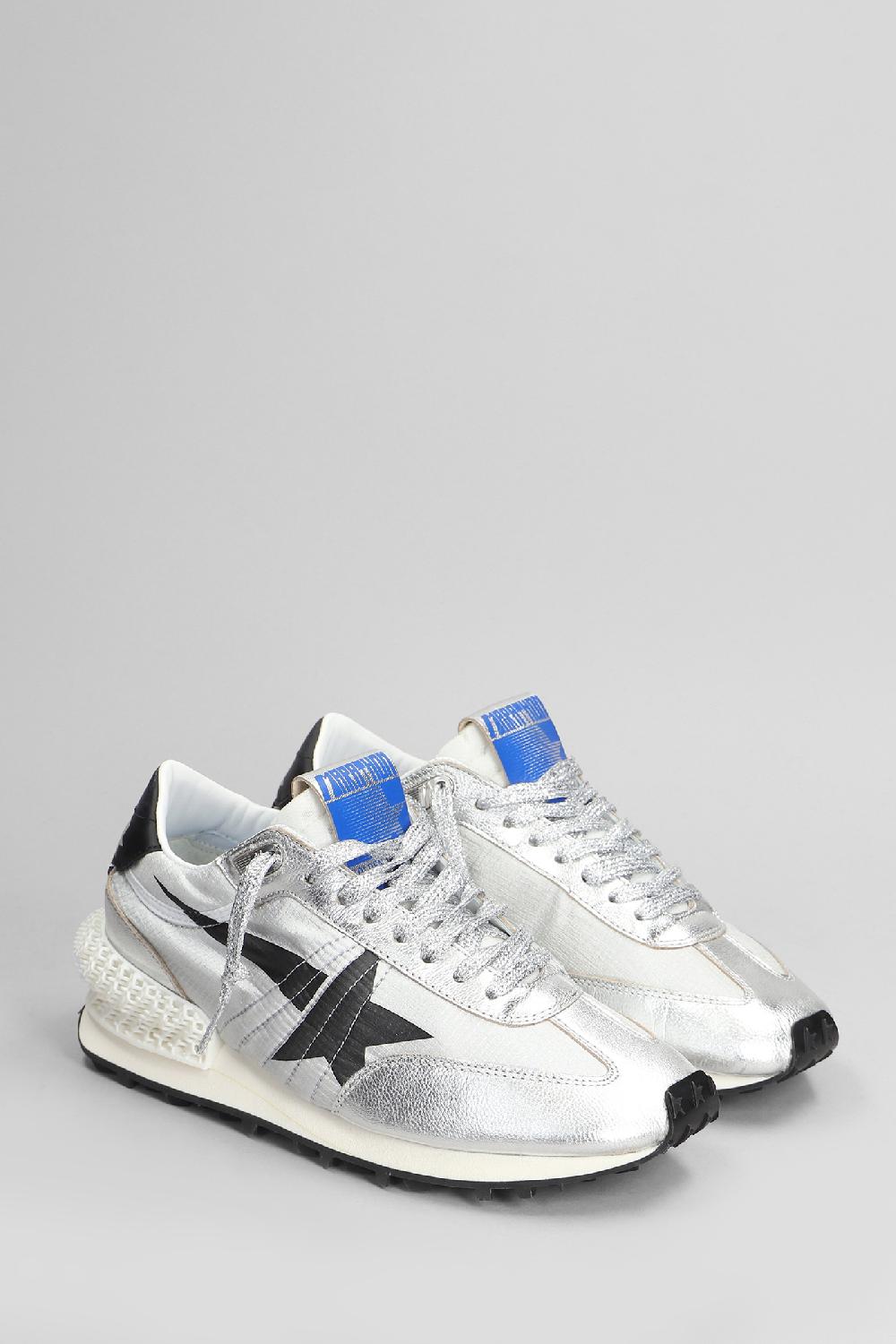 Deliberti Golden Goose Deluxe Brand Sneakers Running In Pelle E Tessuto Argento Cod. 404715 - Deliberti The Luxury Shopping