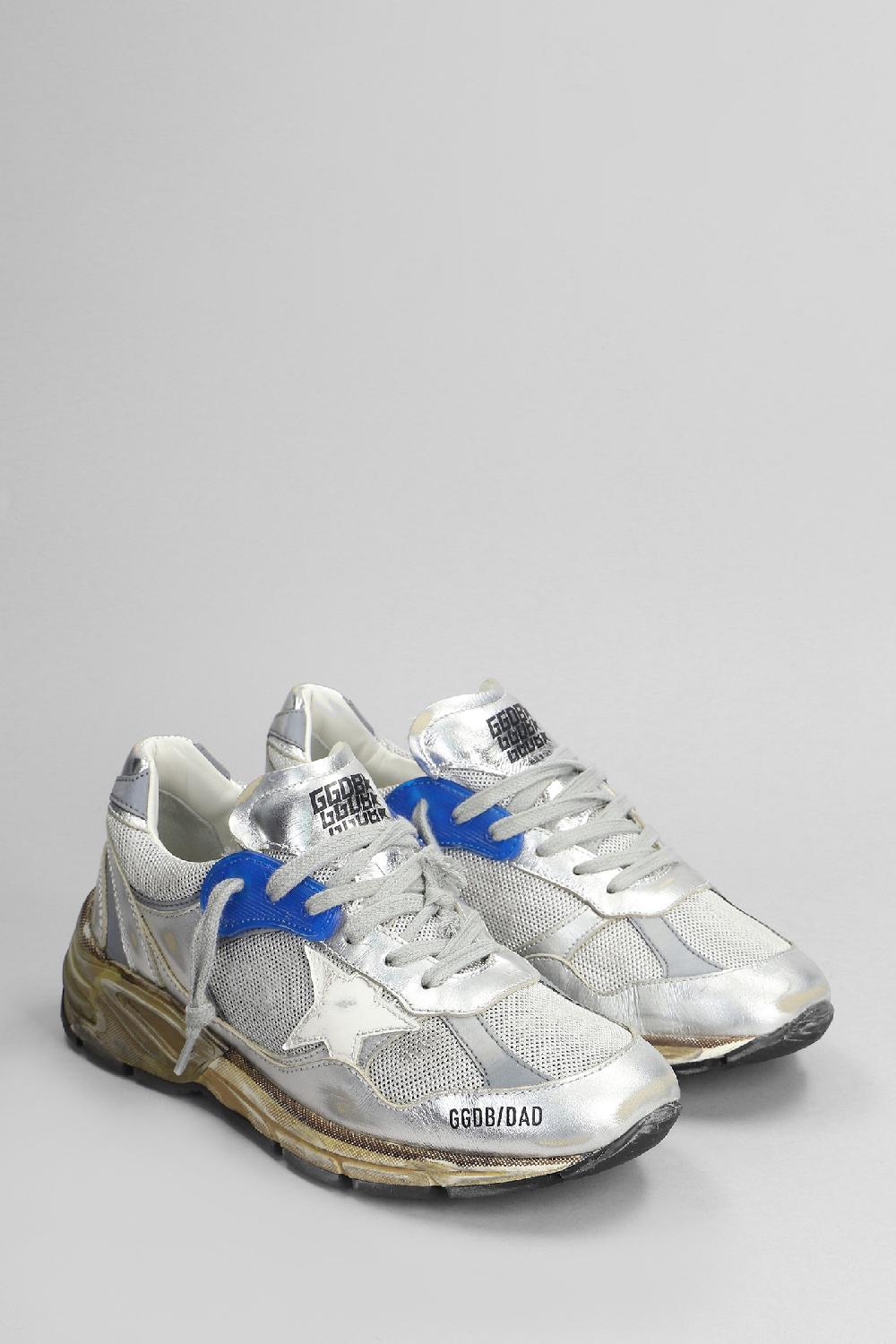 Deliberti Golden Goose Deluxe Brand Sneakers Running In Pelle E Tessuto Argento Cod. 404391 - Deliberti The Luxury Shopping