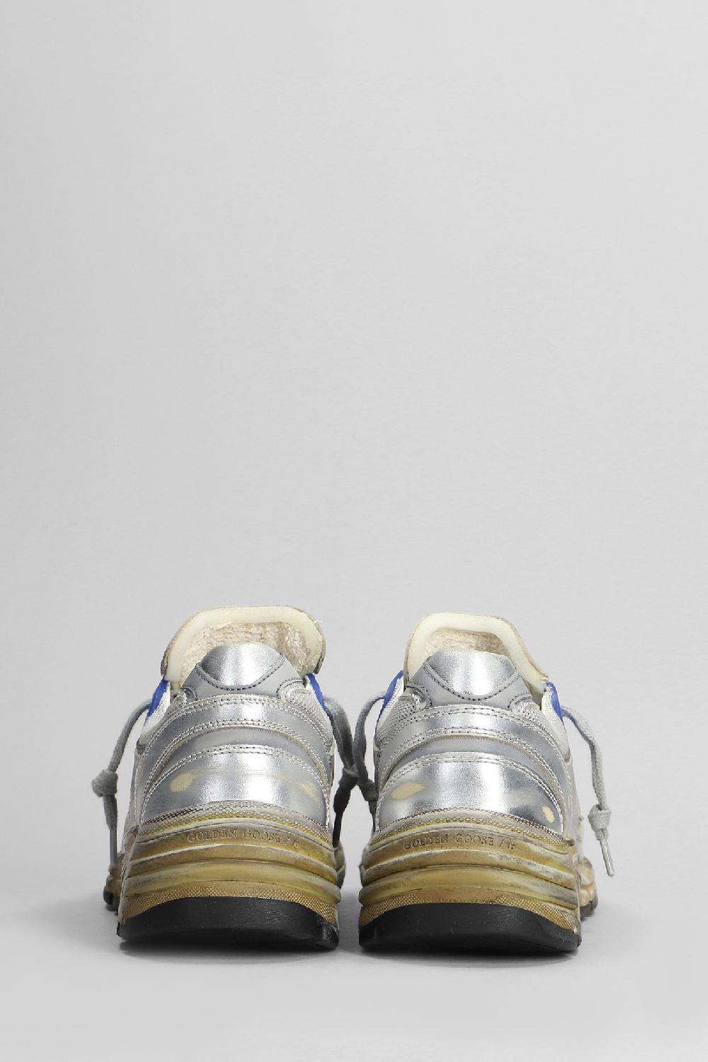 Deliberti Golden Goose Deluxe Brand Sneakers Running In Pelle E Tessuto Argento Cod. 404391 - Deliberti The Luxury Shopping