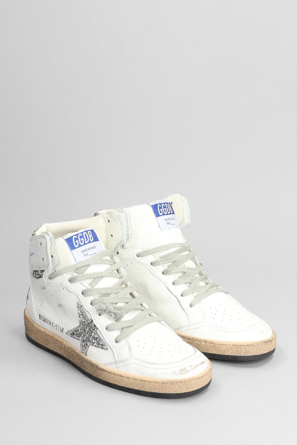 Deliberti Golden Goose Deluxe Brand Sneakers Sky Star In Pelle Bianca Cod. 379808 - Deliberti The Luxury Shopping