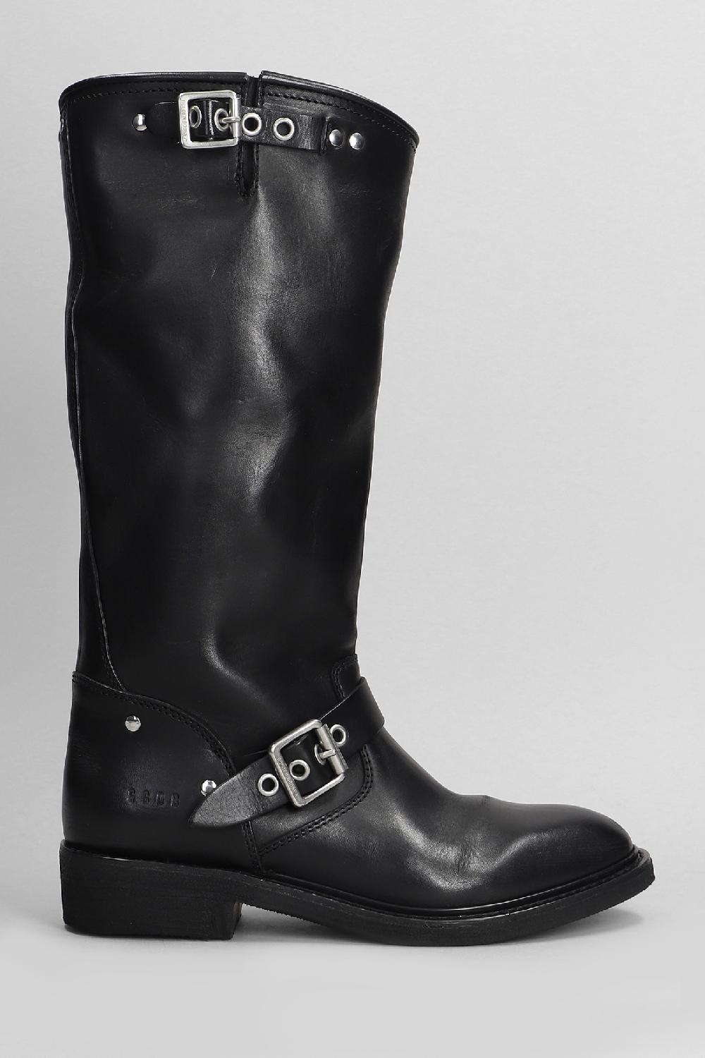 Deliberti Golden Goose Deluxe Brand Stivali tacco basso biker in pelle nera cod. 404714 - Deliberti The Luxury Shopping