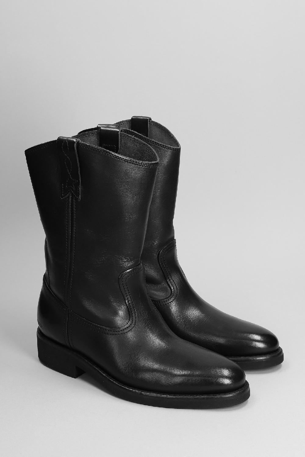 Deliberti Golden Goose Deluxe Brand Tronchetti Tacco Basso Biker In Pelle Nera Cod. 401567 - Deliberti The Luxury Shopping