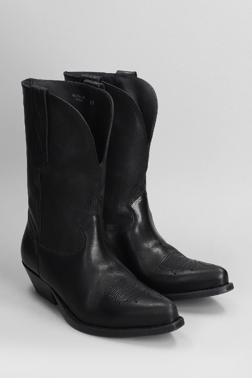 Deliberti Golden Goose Deluxe Brand Tronchetti Texani Wish Star In Pelle Nera Cod. 404710 - Deliberti The Luxury Shopping