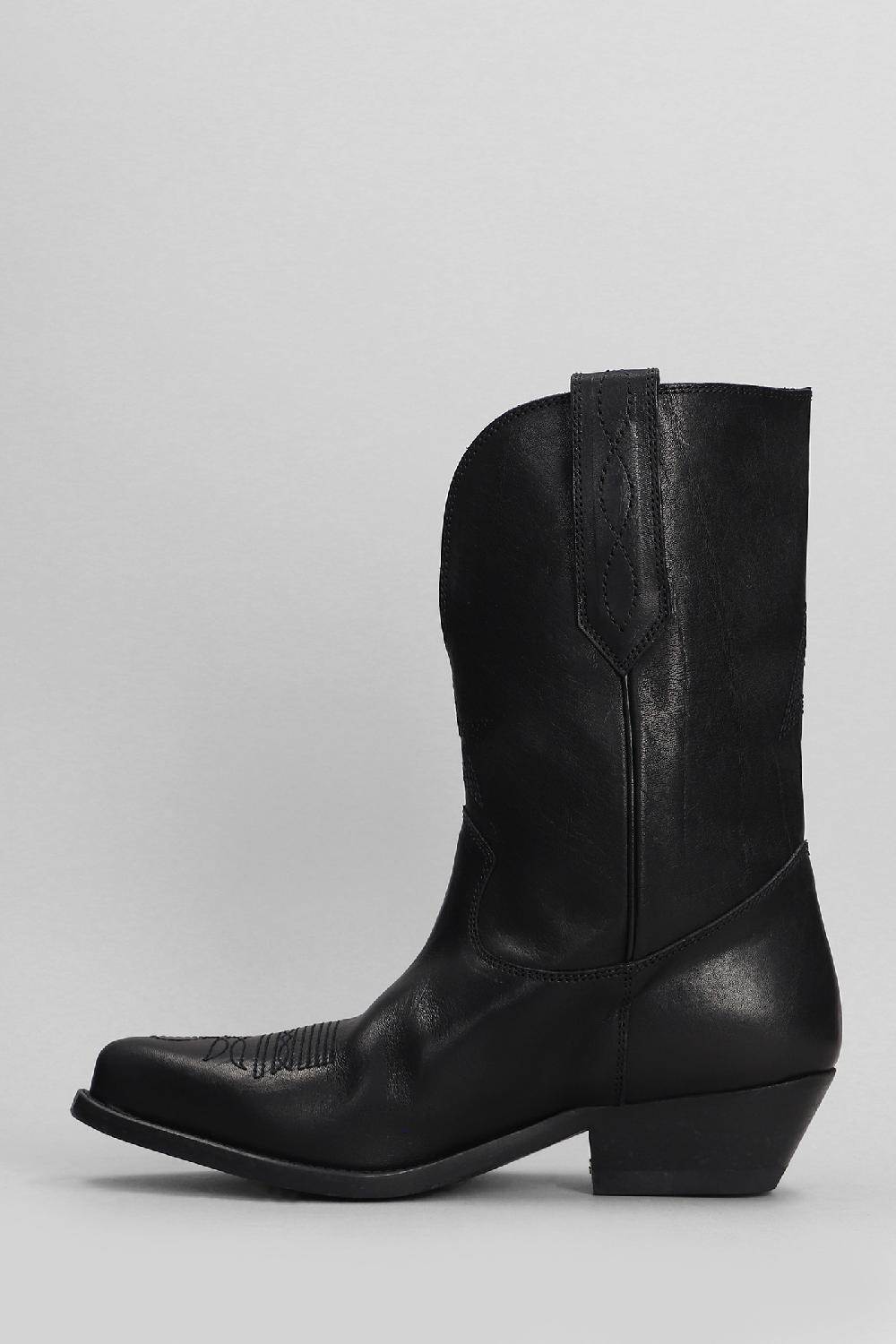 Deliberti Golden Goose Deluxe Brand Tronchetti Texani Wish Star In Pelle Nera Cod. 404710 - Deliberti The Luxury Shopping