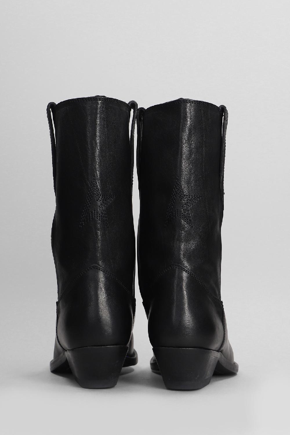 Deliberti Golden Goose Deluxe Brand Tronchetti Texani Wish Star In Pelle Nera Cod. 404710 - Deliberti The Luxury Shopping