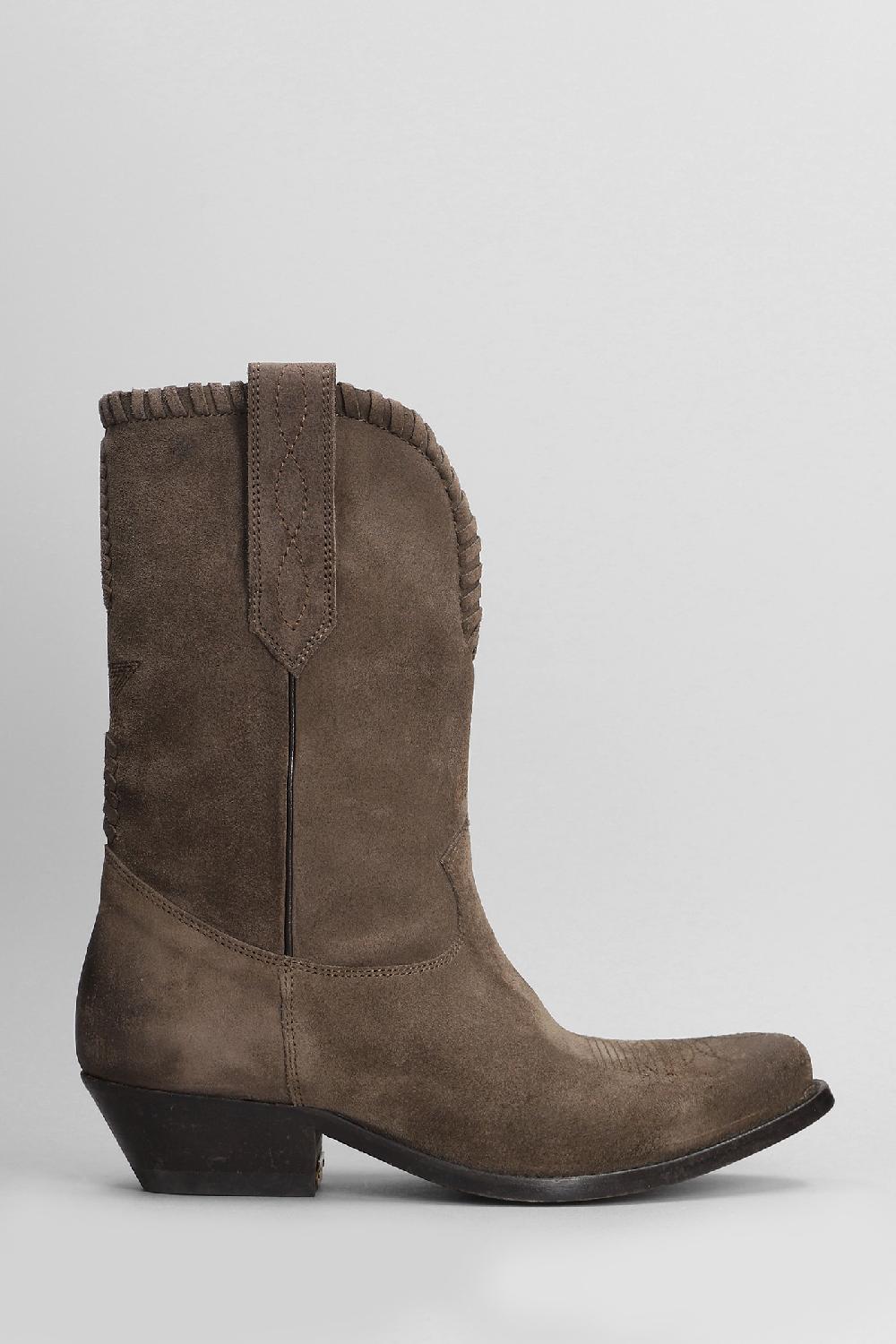 Deliberti Golden Goose Deluxe Brand Tronchetti texani wish star in camoscio marrone cod. 404704 - Deliberti The Luxury Shopping