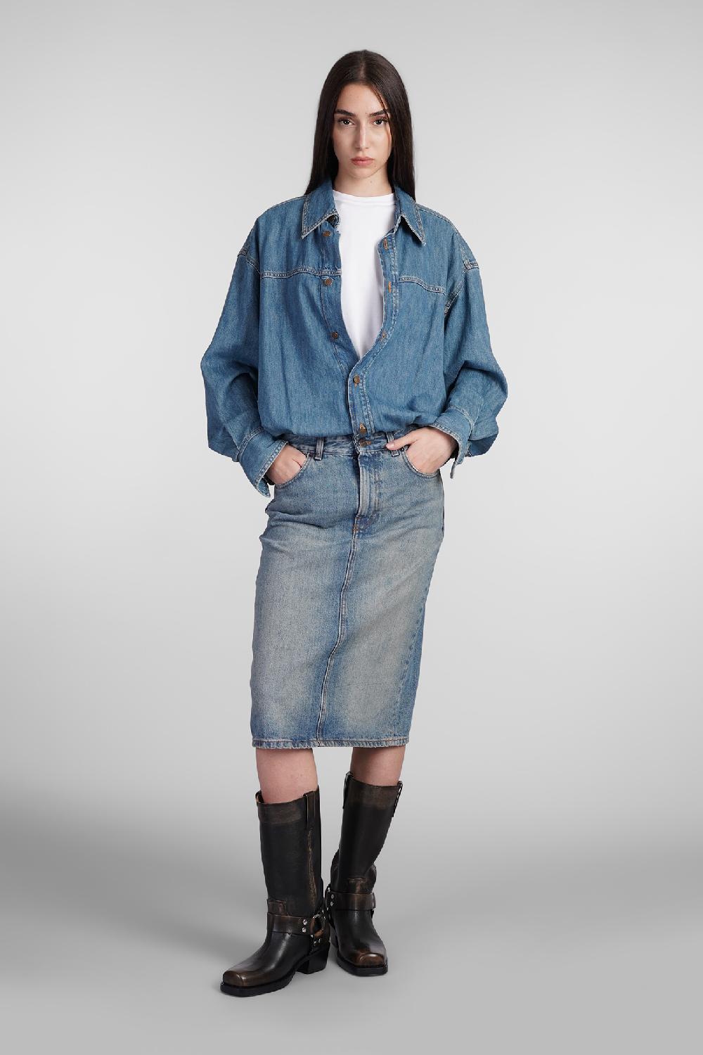 Deliberti Haikure Abito Joelle In Cotone Blu Cod. 403621 - Deliberti The Luxury Shopping