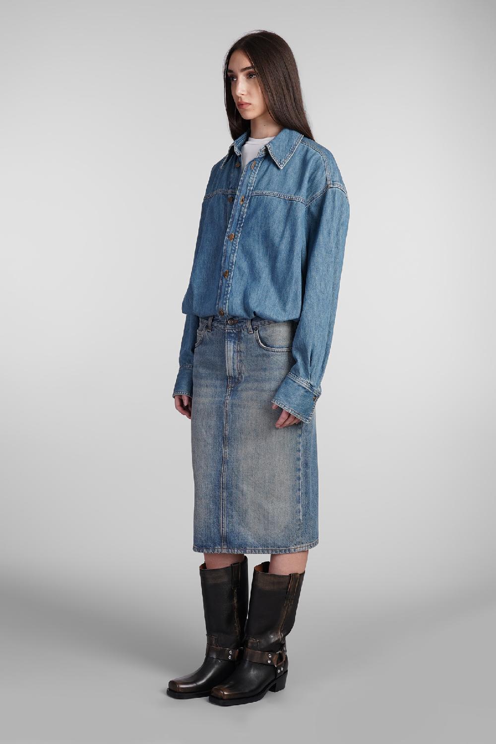 Deliberti Haikure Abito Joelle In Cotone Blu Cod. 403621 - Deliberti The Luxury Shopping