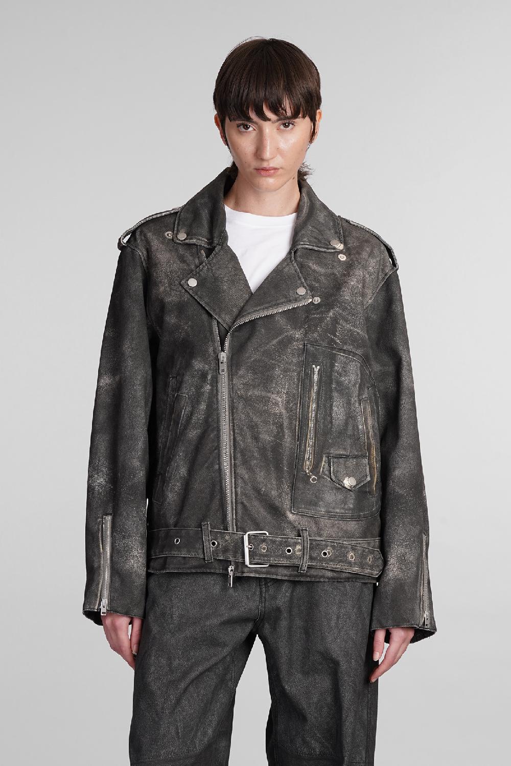 Deliberti Haikure Giacca biker kay in cotone grigio cod. 405104 - Deliberti The Luxury Shopping