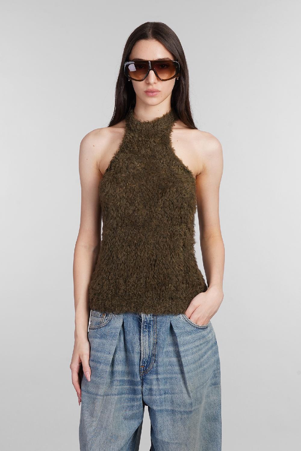 Deliberti Haikure Topwear lilly in acrilico verde cod. 404655 - Deliberti The Luxury Shopping