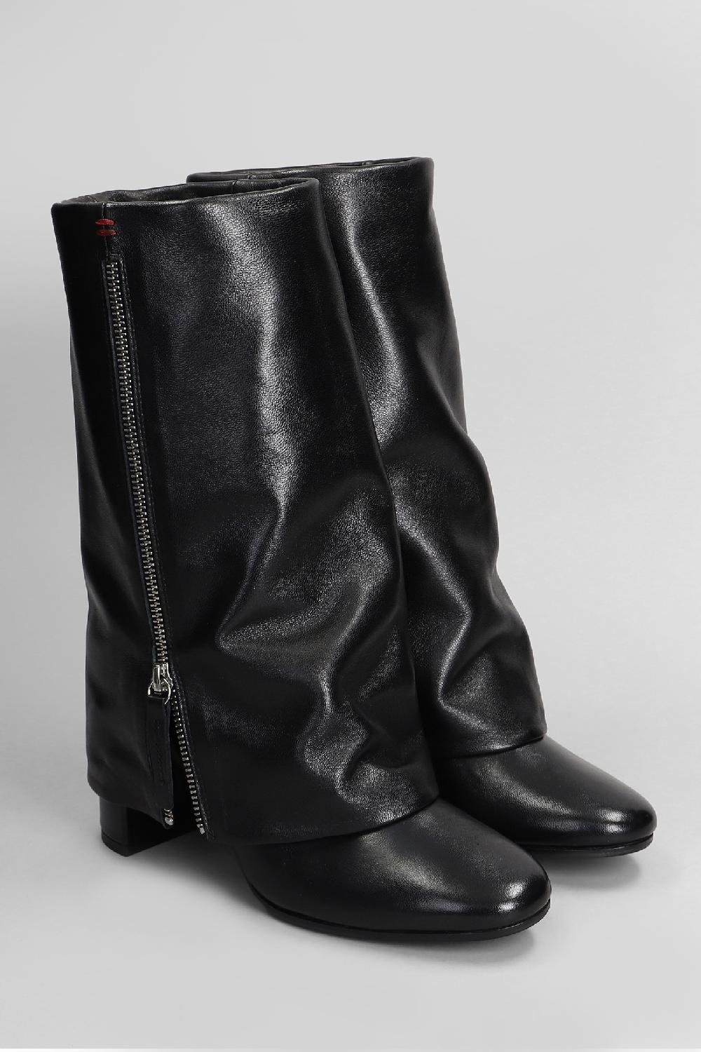 Deliberti HALMANERA Stivali Tacco Alto Baron In Pelle Nera Cod. 408251 - Deliberti The Luxury Shopping