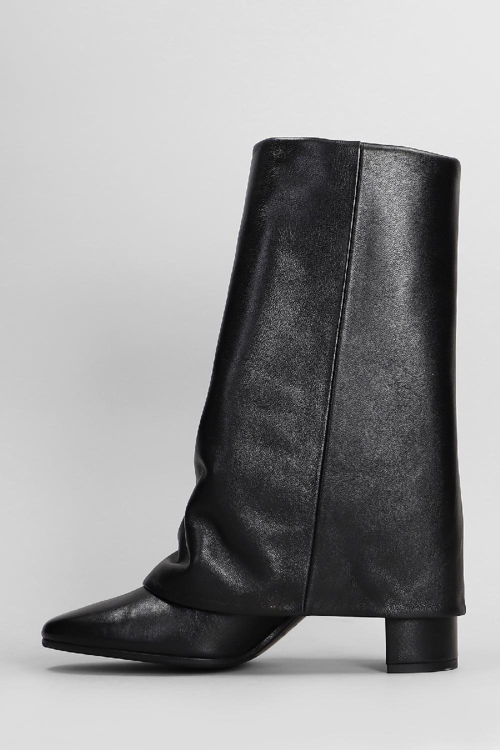 Deliberti HALMANERA Stivali Tacco Alto Baron In Pelle Nera Cod. 408251 - Deliberti The Luxury Shopping