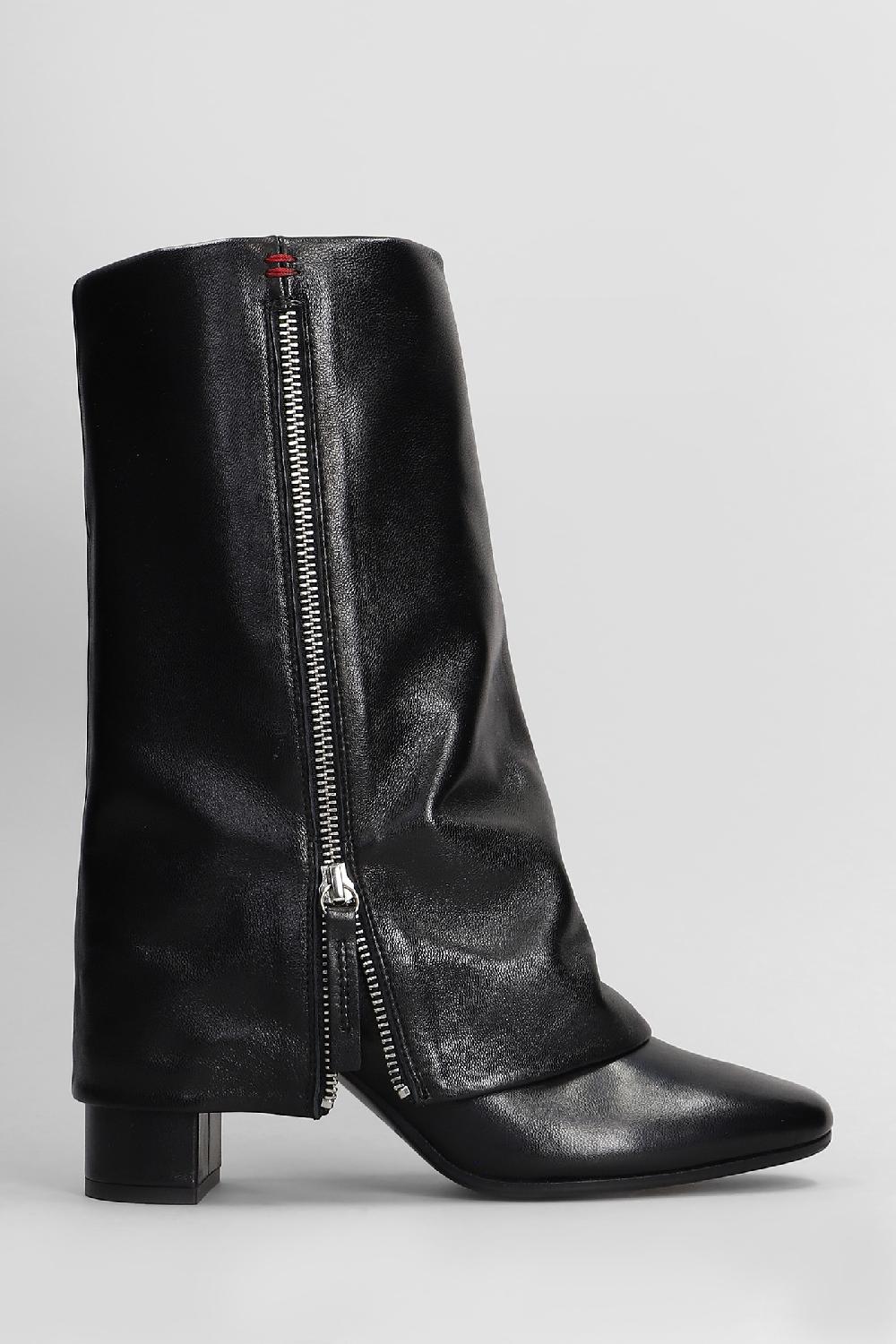 Deliberti HALMANERA Stivali tacco alto baron in pelle nera cod. 408251 - Deliberti The Luxury Shopping