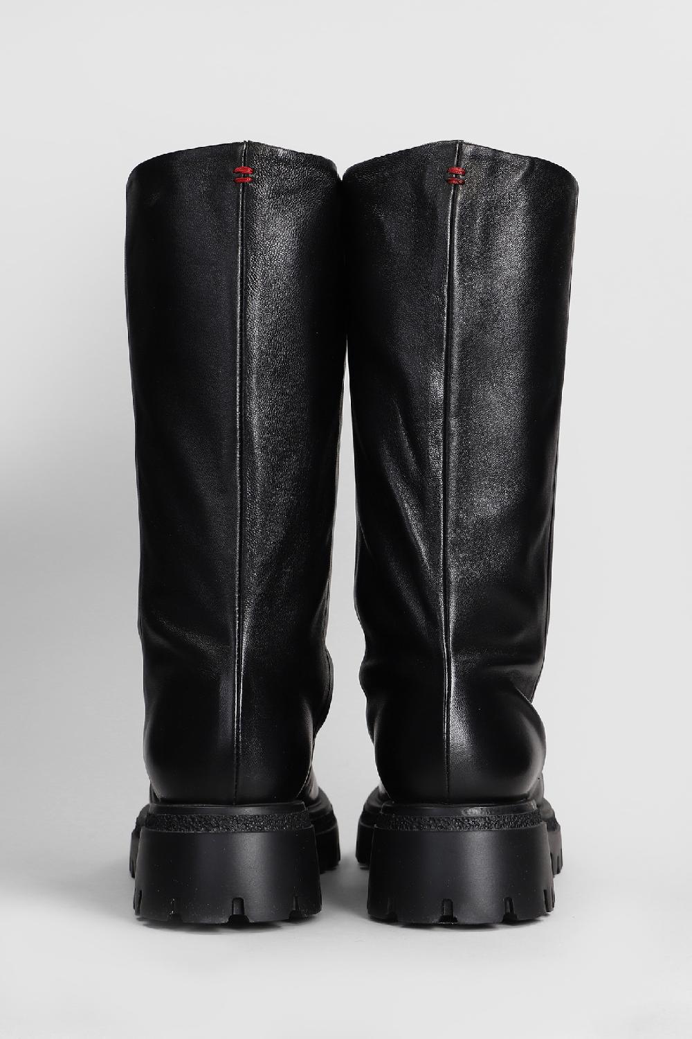 Deliberti HALMANERA Stivali Tacco Basso Abrasivato In Pelle Nera Cod. 408253 - Deliberti The Luxury Shopping